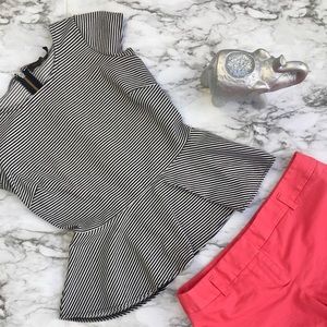 The Limited Striped Peplum Top